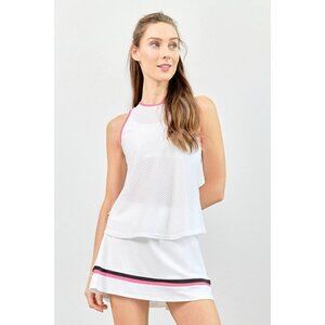 Nwt Lija | Sharp Skort In White/Grey Stripe